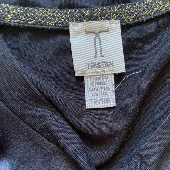 Tristan XS short sleeves abstract black printed top - Picture 2 of 4